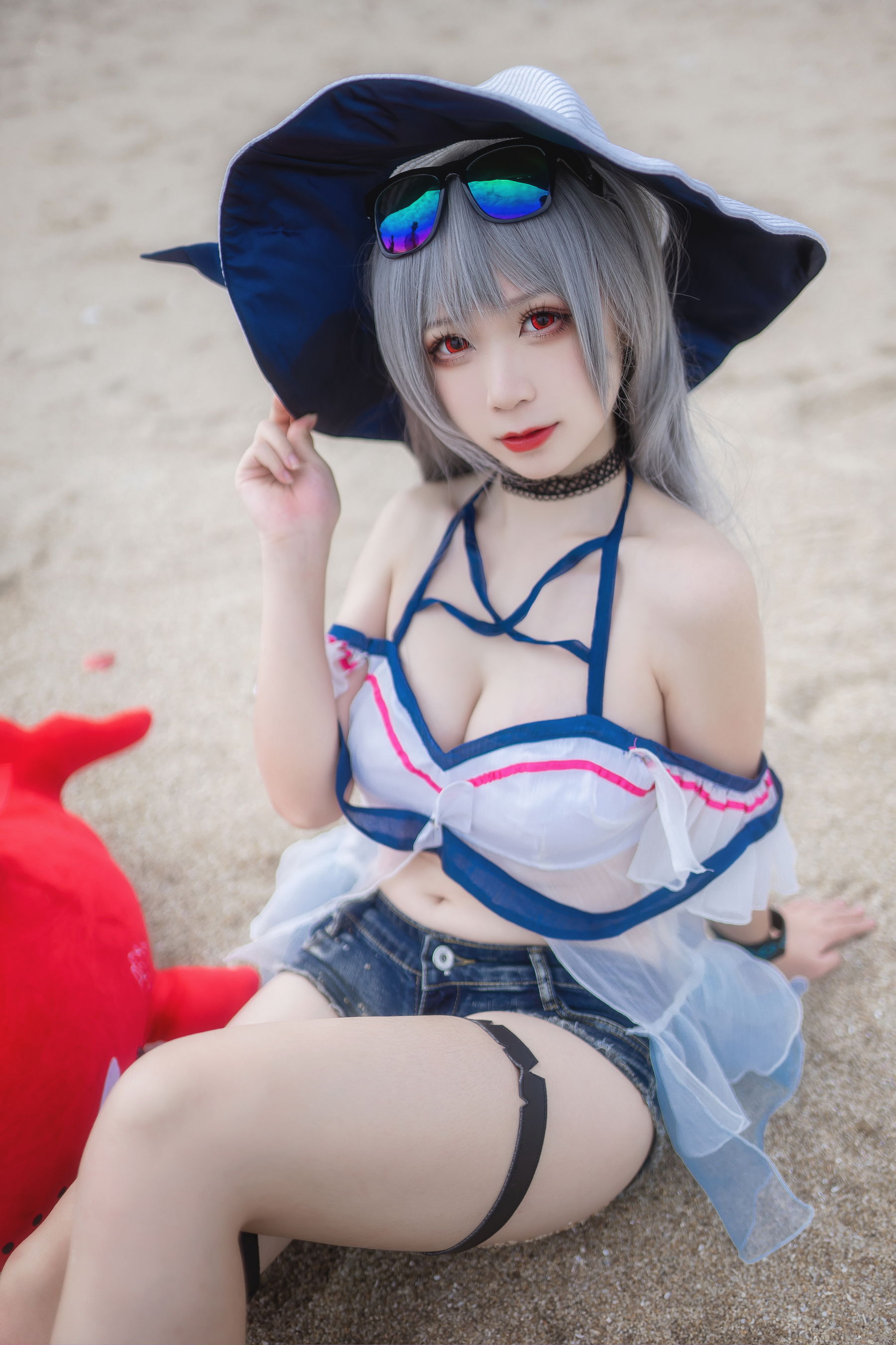 [Cosplay] 动漫博主樱落酱w - 斯卡蒂泳装