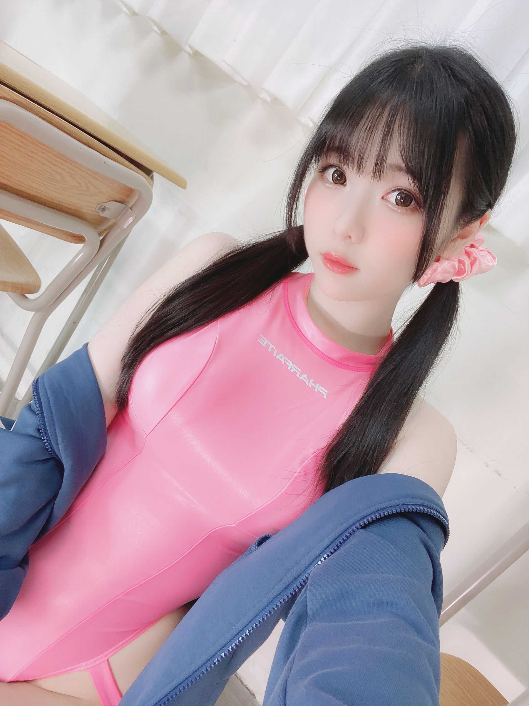 微博妹纸霜月shimo - Pink Swimsuit