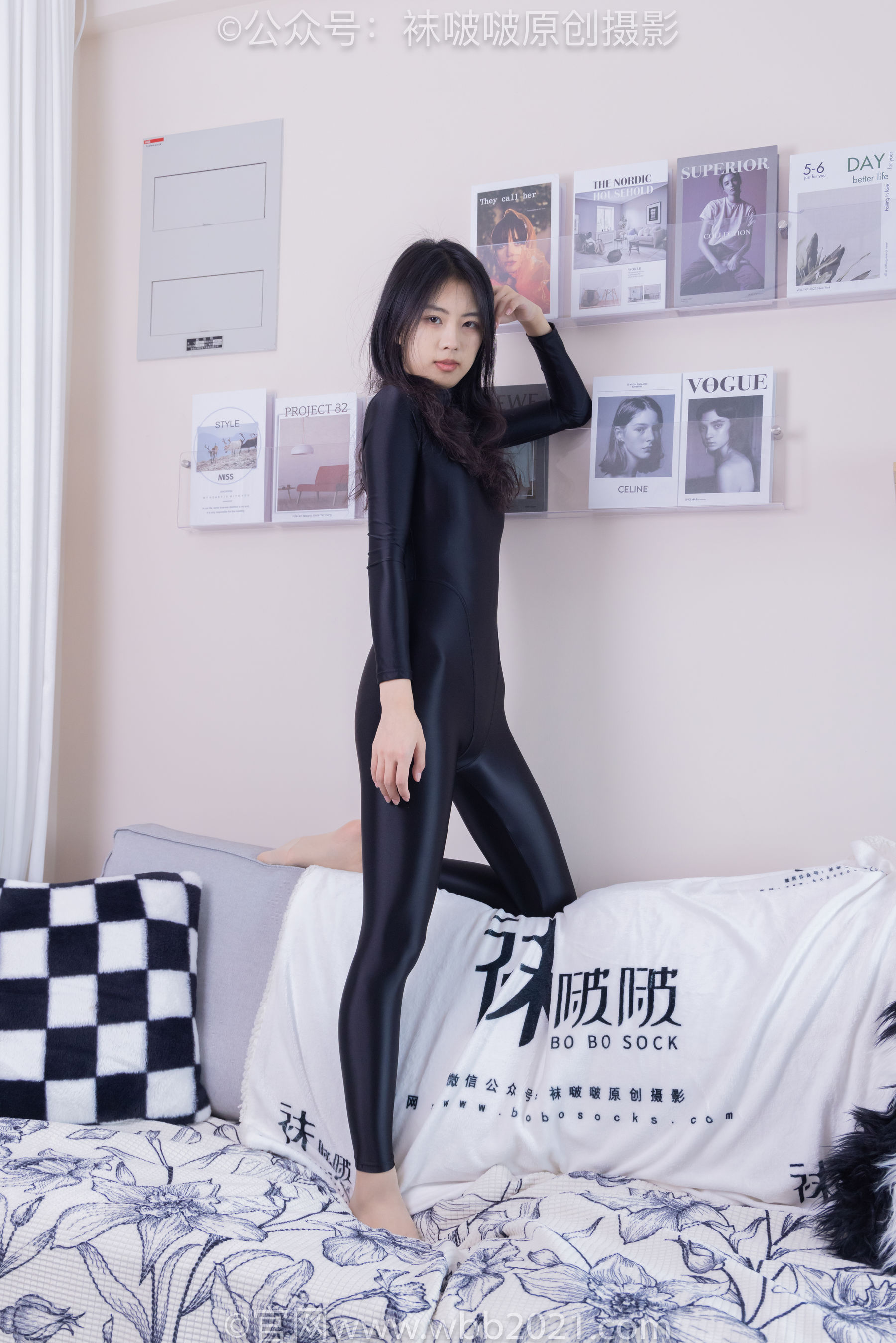 BoBoSocks袜啵啵 No.448 奶油 高跟长靴、肉丝、连体泳衣裤里丝