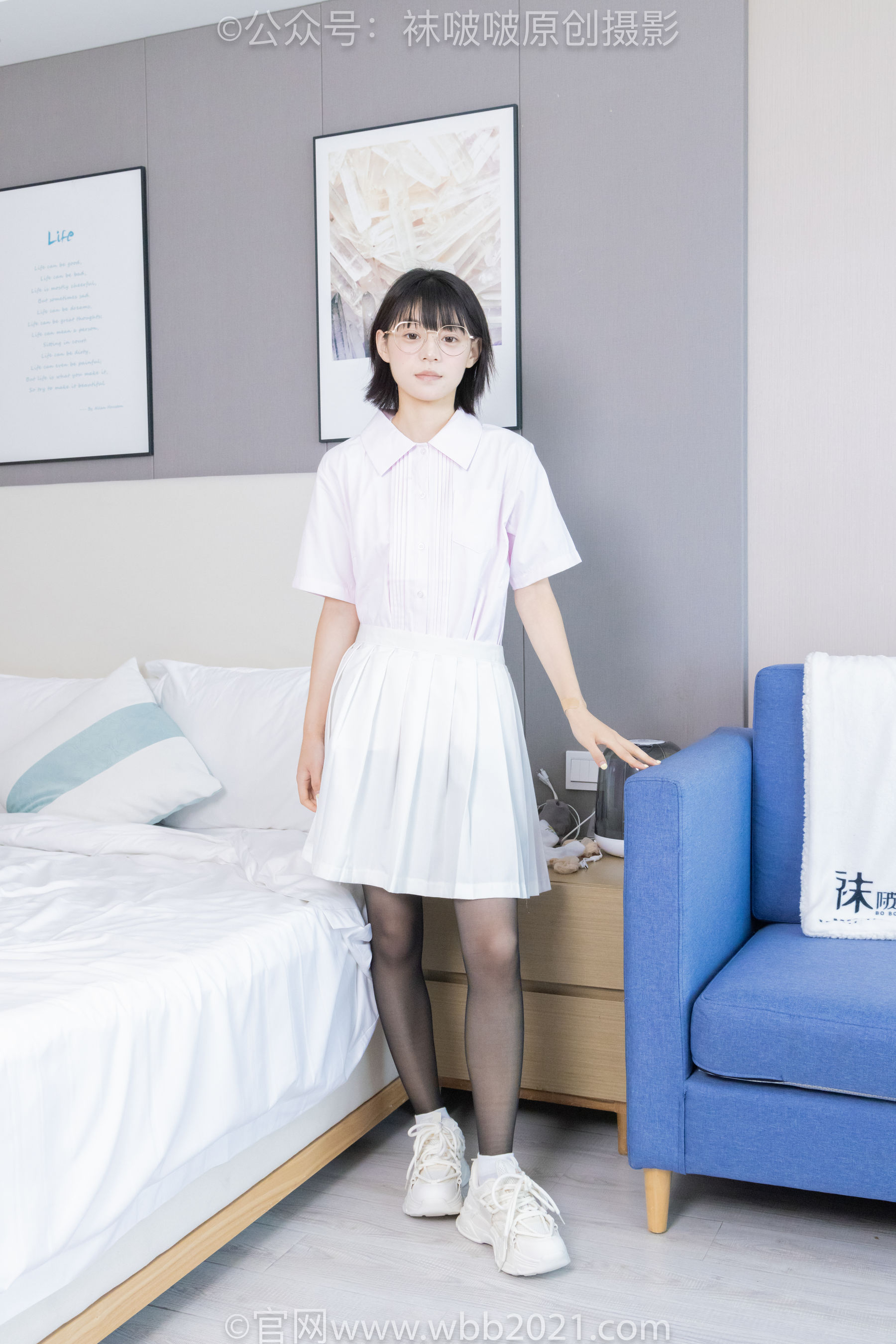 BoBoSocks袜啵啵 No.449 糯米 运动鞋、白棉袜、黑丝