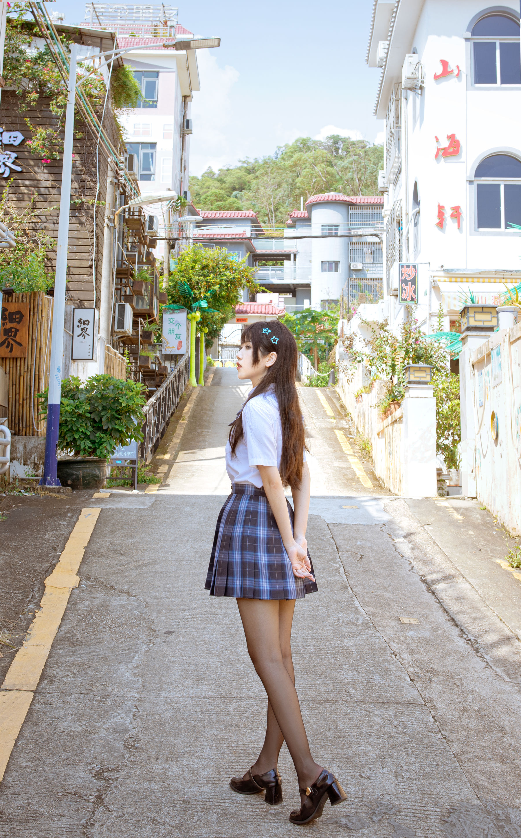 微博人气Coser不呆猫 - 泳衣JK学妹