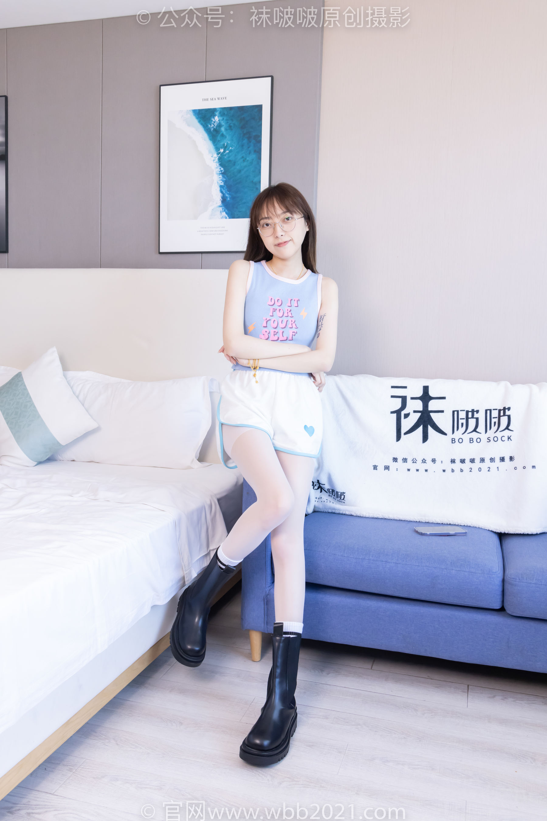 BoBoSocks袜啵啵 No.479 稚予 - 短靴、长筒白棉袜、白丝