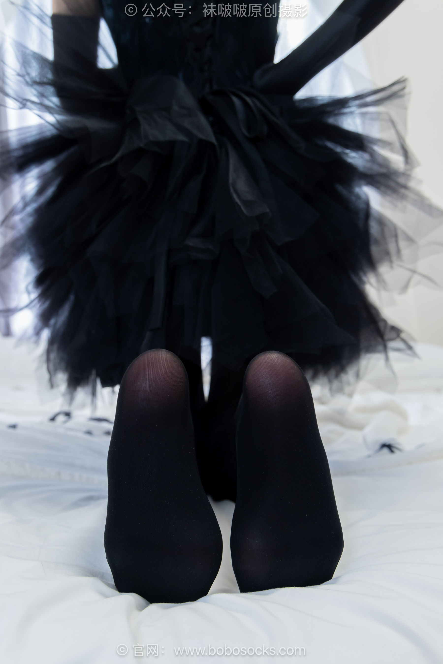 BoBoSocks袜啵啵 No.487 小甜豆 高跟鞋、油亮厚黑丝、黑色丝手套