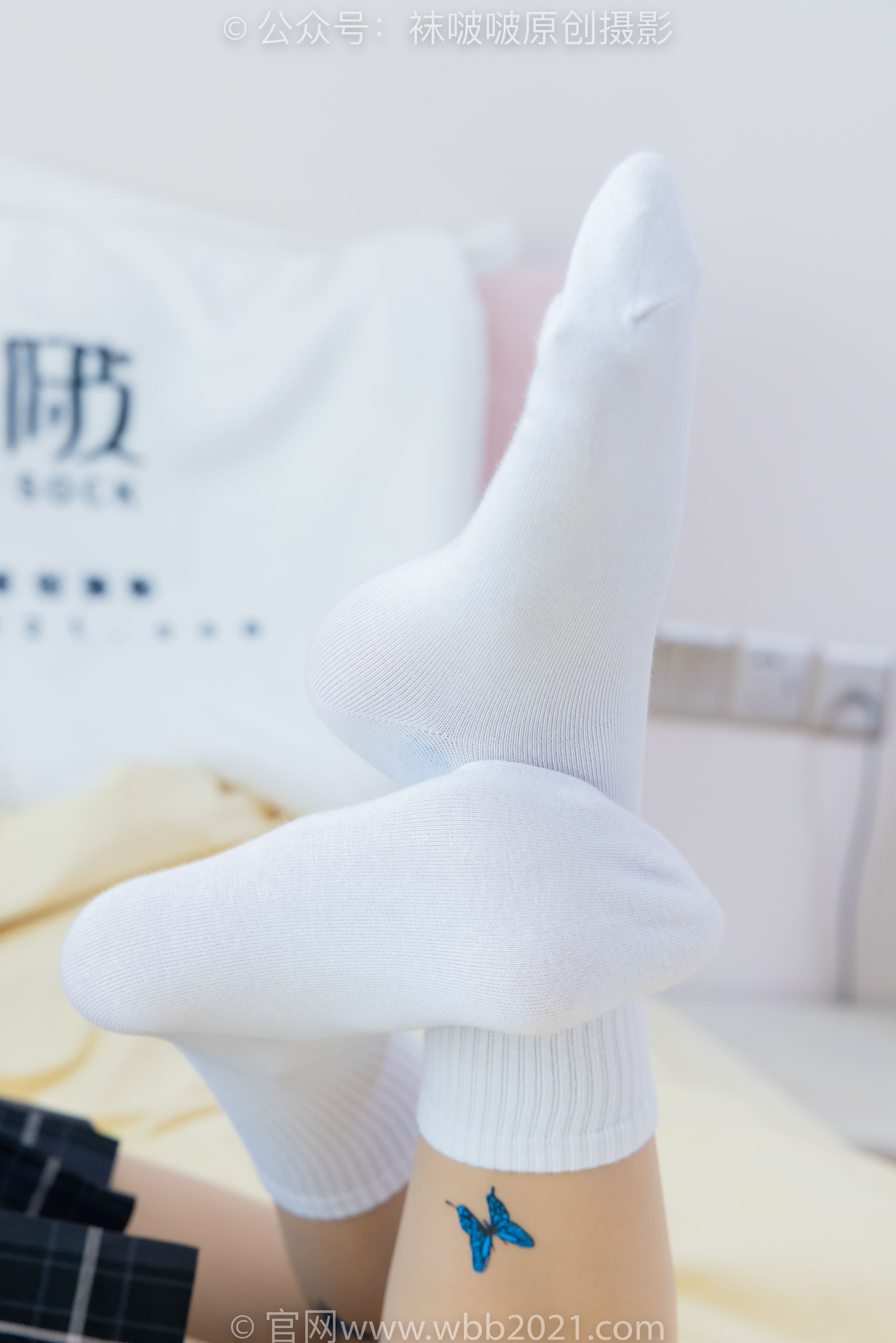 BoBoSocks袜啵啵 No.508 奶油 皮鞋、白棉袜、蝴蝶薄肉丝、jk制服