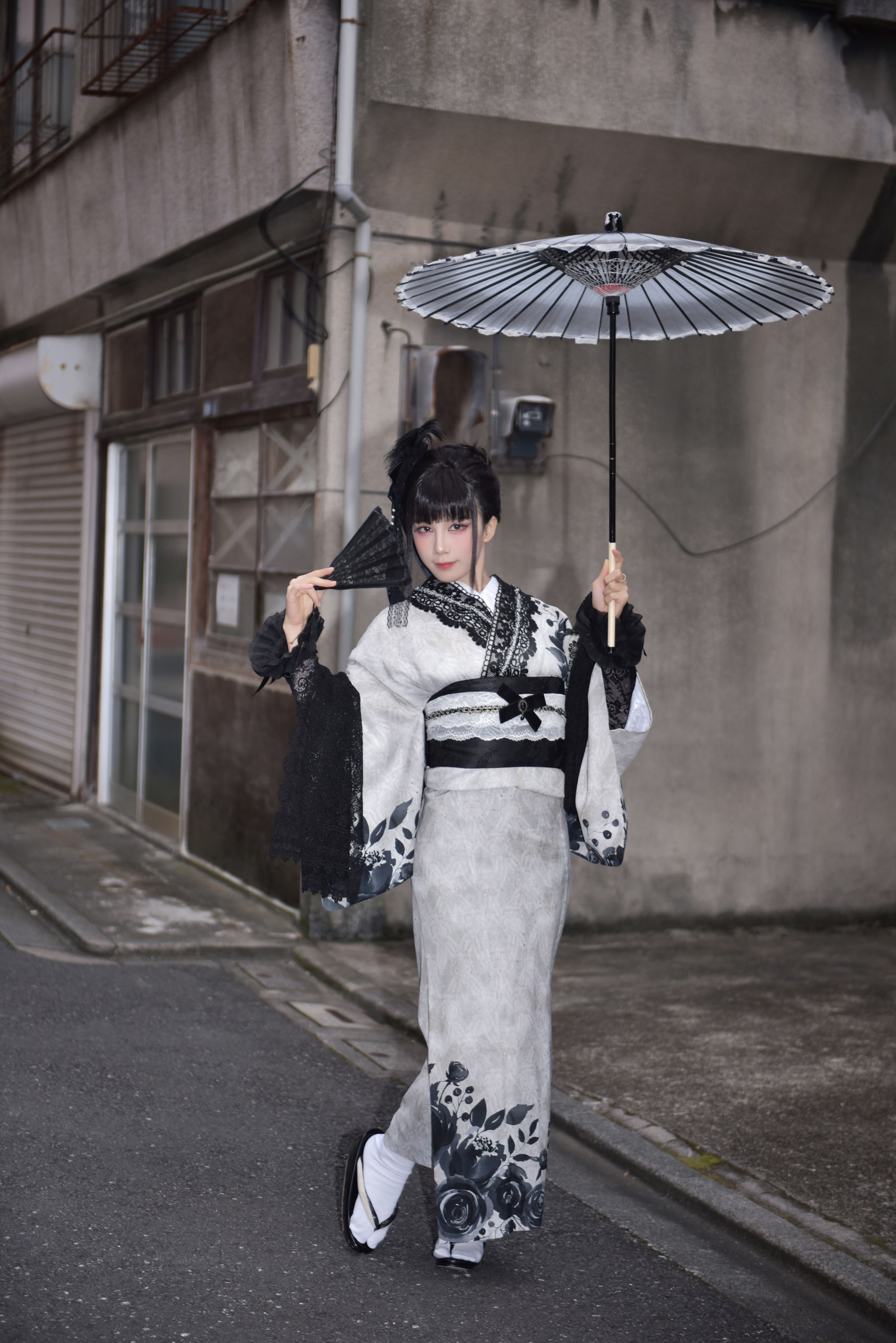 动漫博主 水淼aqua - Black Lace Kimono&Lingerie