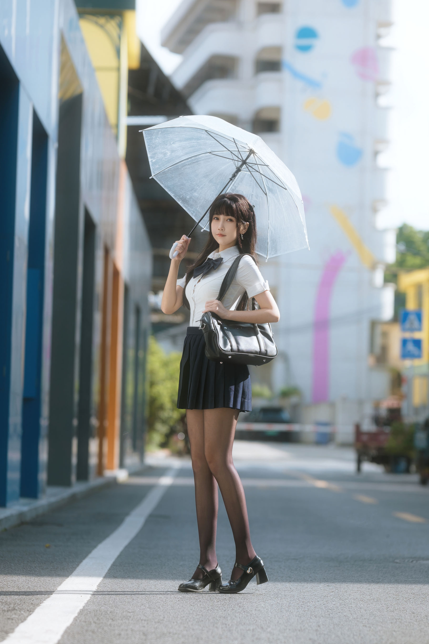 微博人气Coser 不呆猫 - JK学妹户外