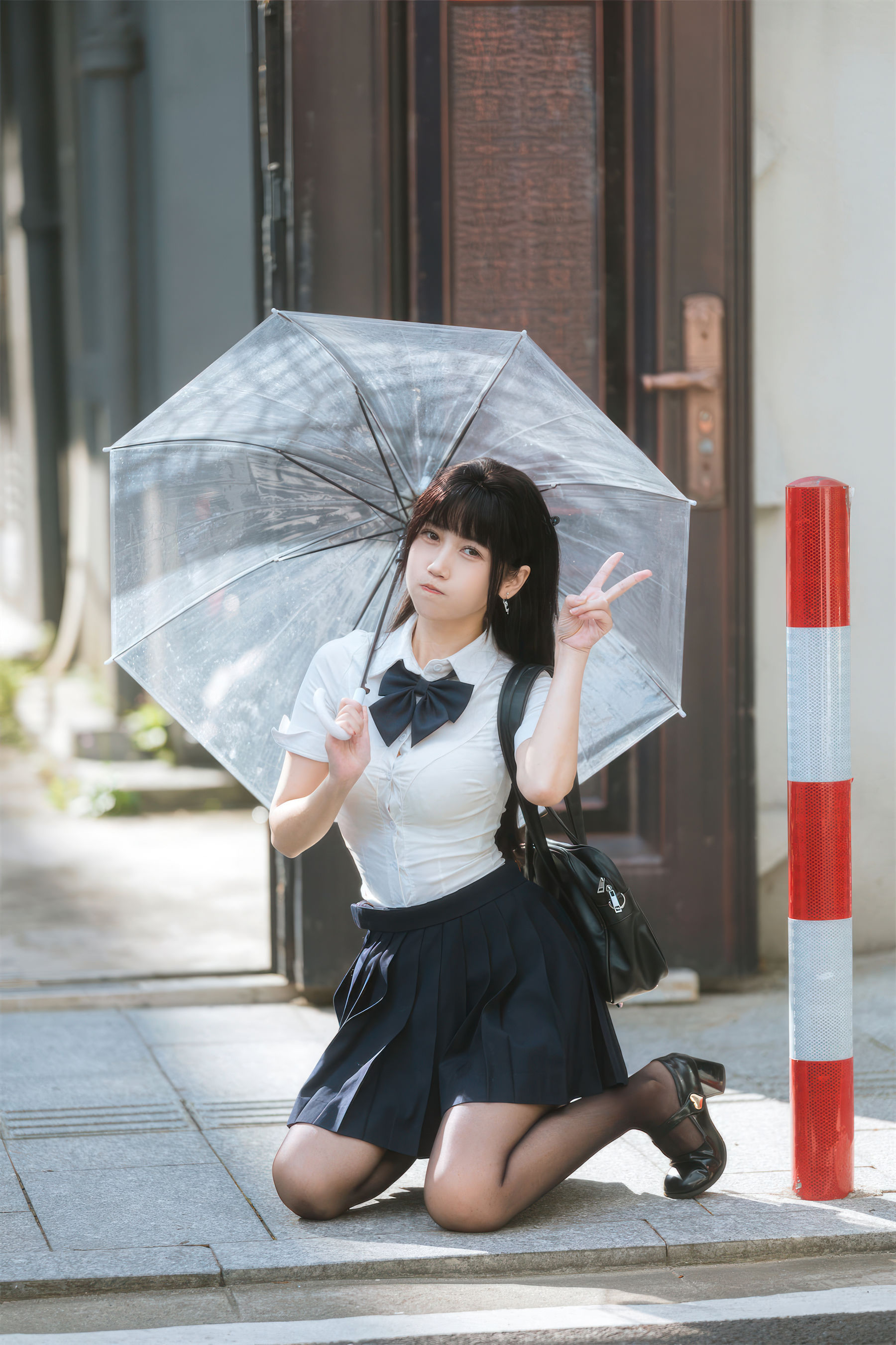 微博人气Coser 不呆猫 - JK学妹户外