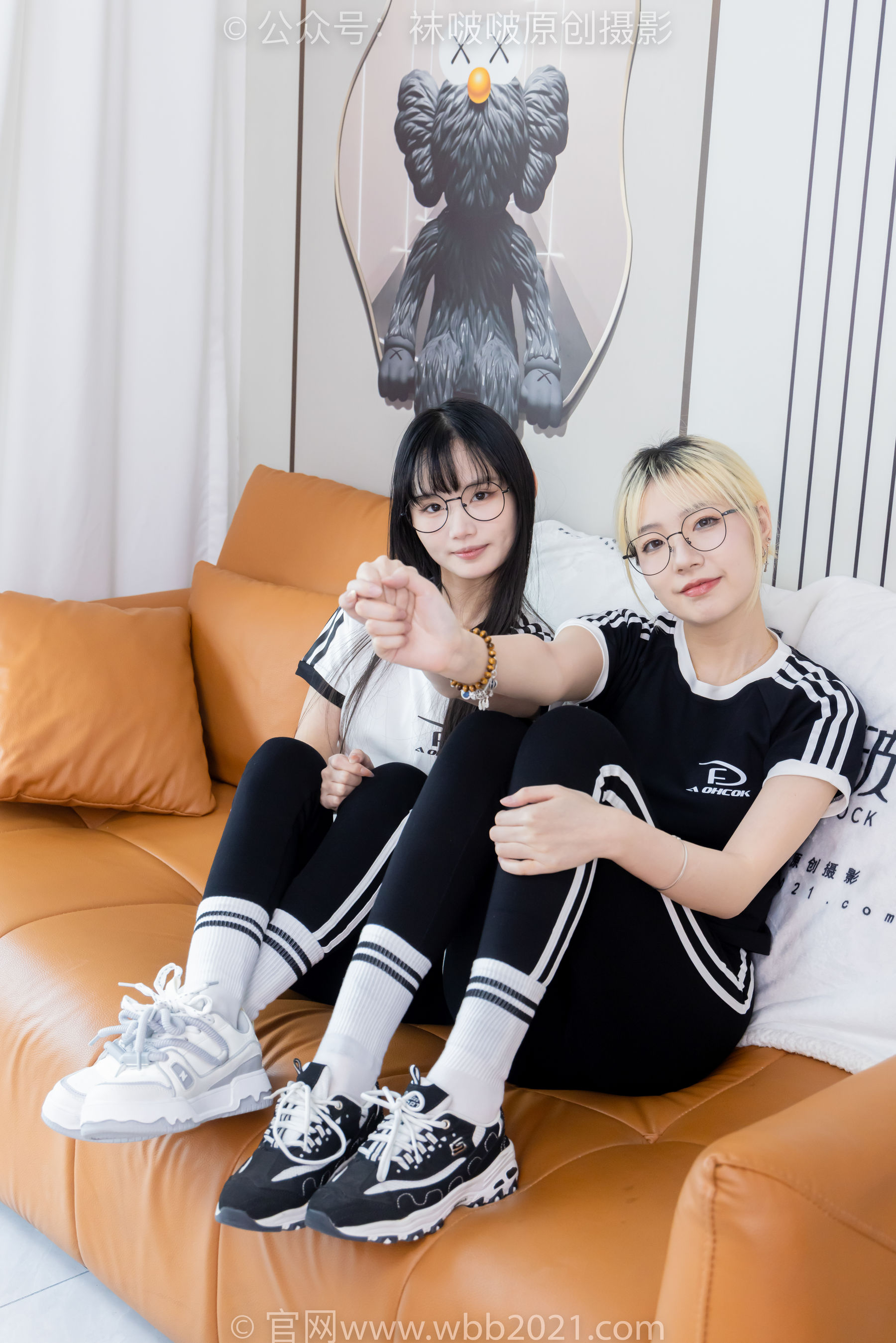 BoBoSocks袜啵啵 No.555 小甜豆&甜甜圈 - 板鞋、运动鞋、白棉袜、裸足