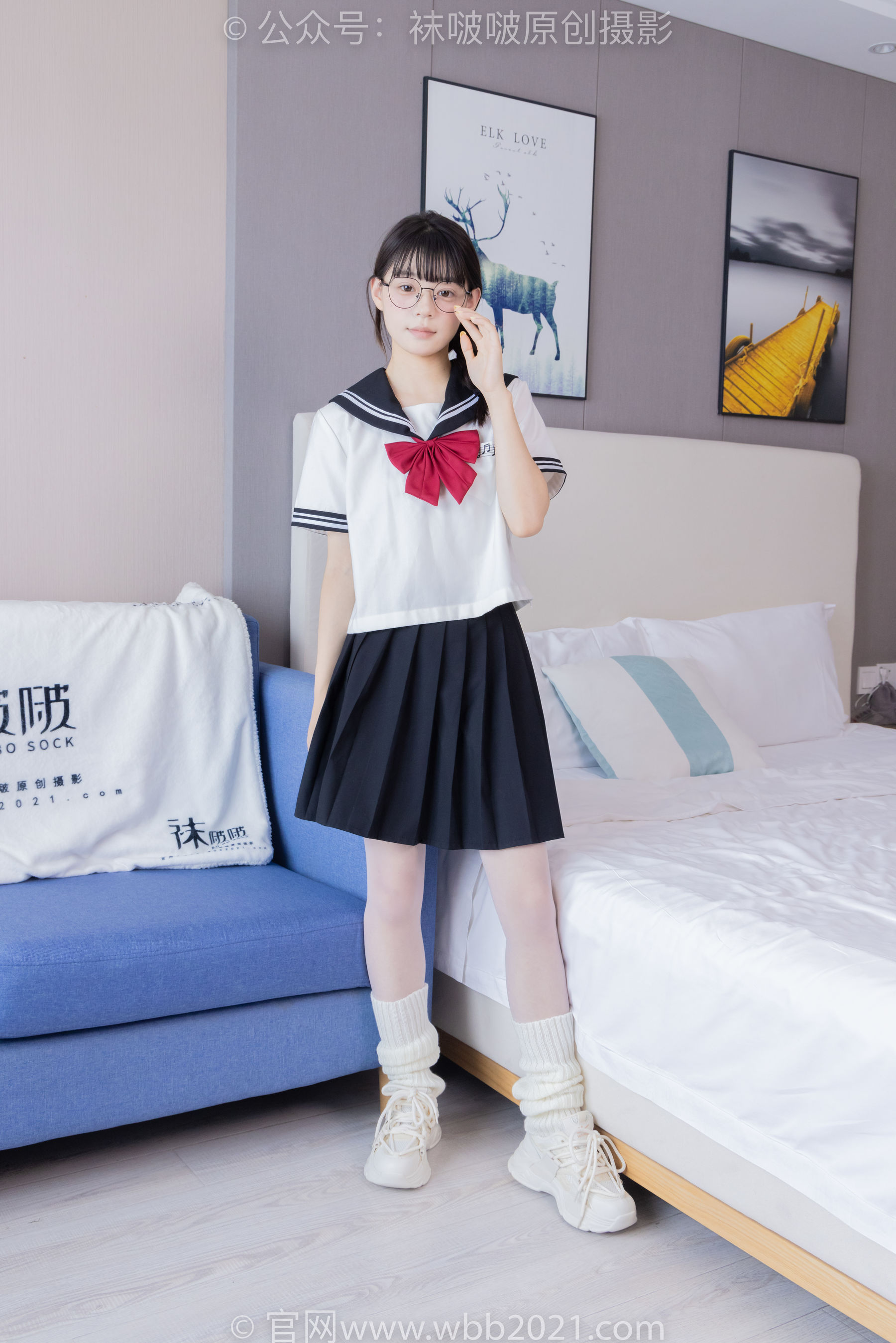 BoBoSocks袜啵啵 No.548 糯米 - 运动鞋、堆堆袜套、薄白丝、jk制服