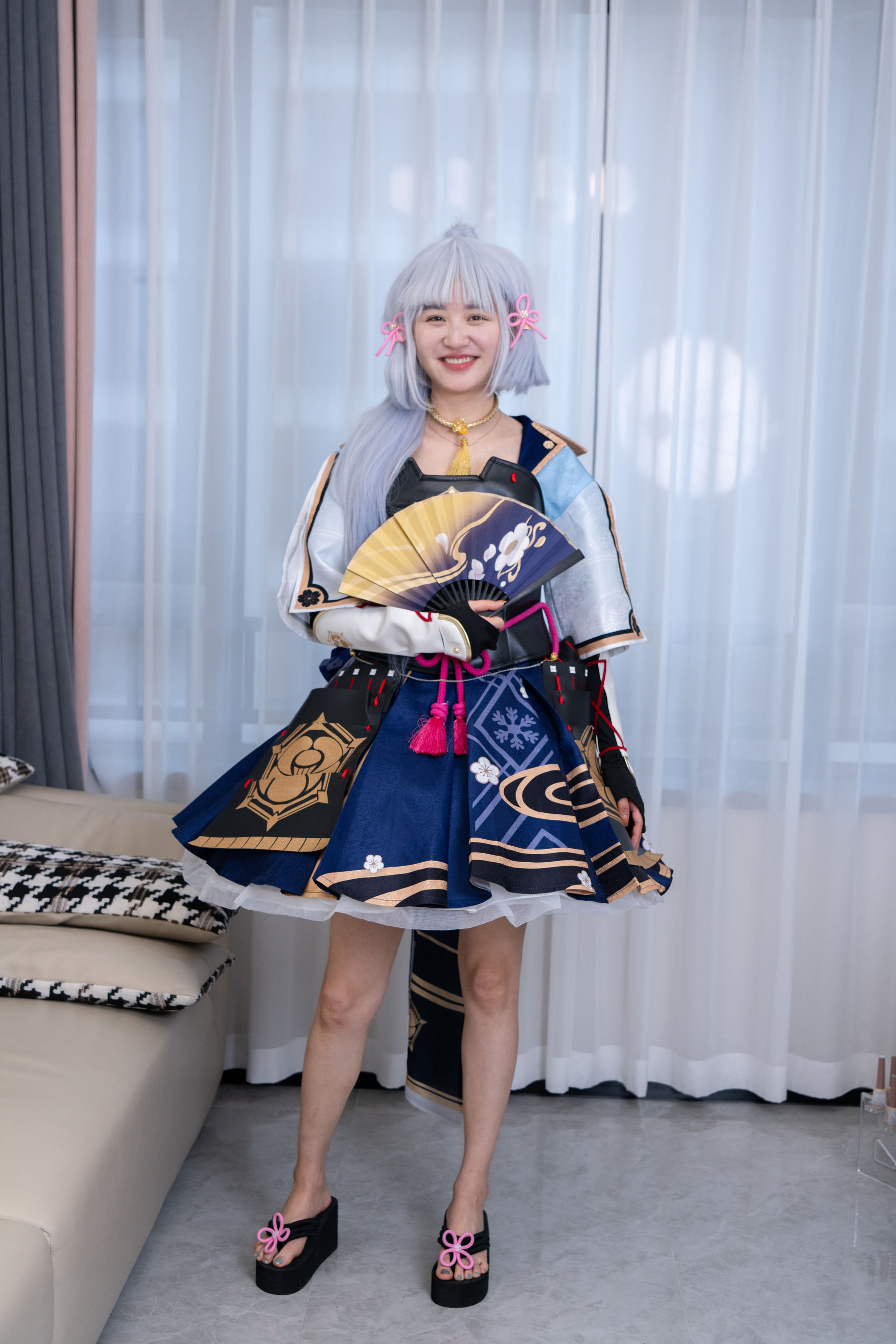 甜予摄影 No.141 澜澜 - cos服人字拖、白丝、裸足、挠脚心剧情