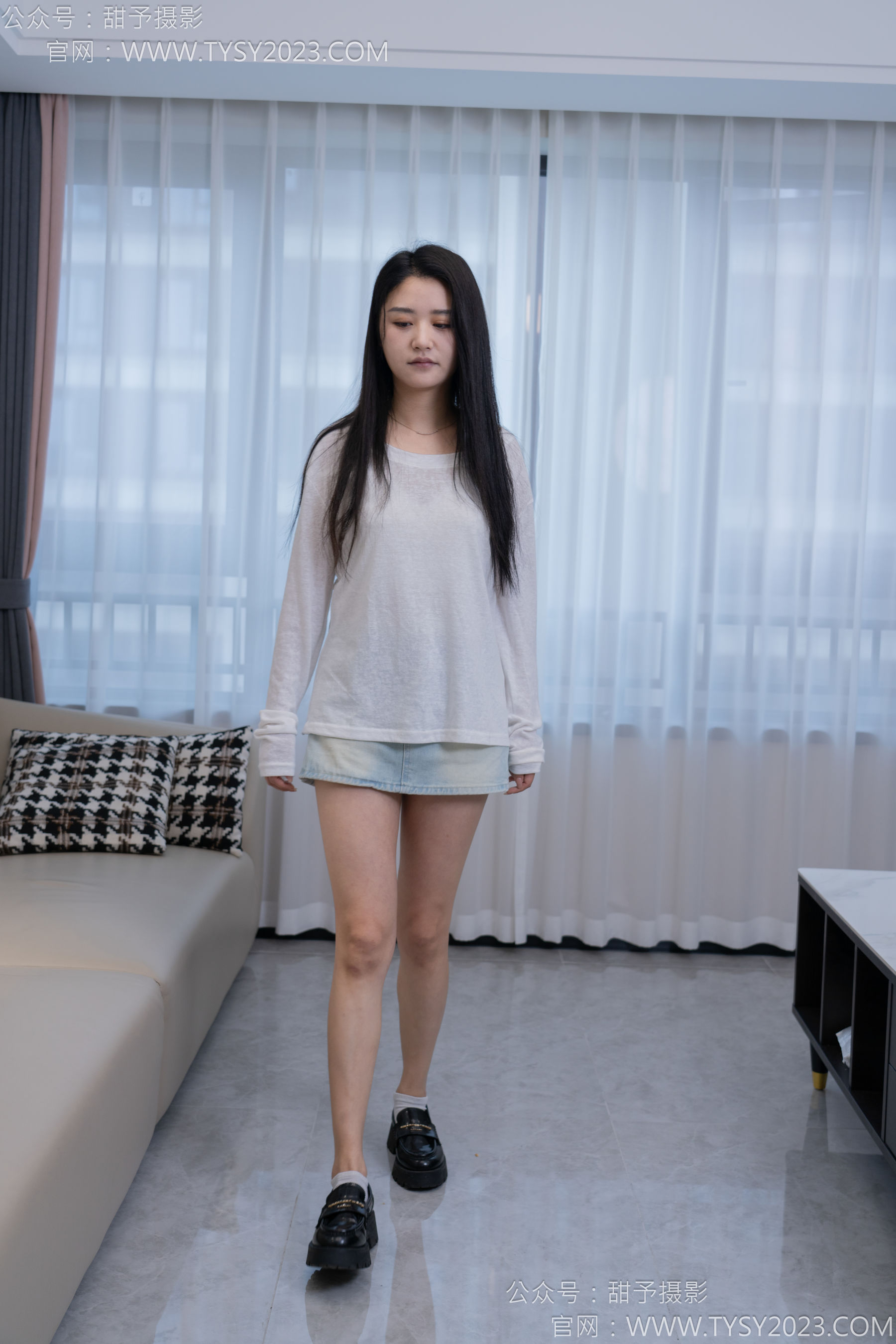 甜予摄影 No.130 澜澜 - 皮鞋、白棉袜、裸足、掉袜子剧情