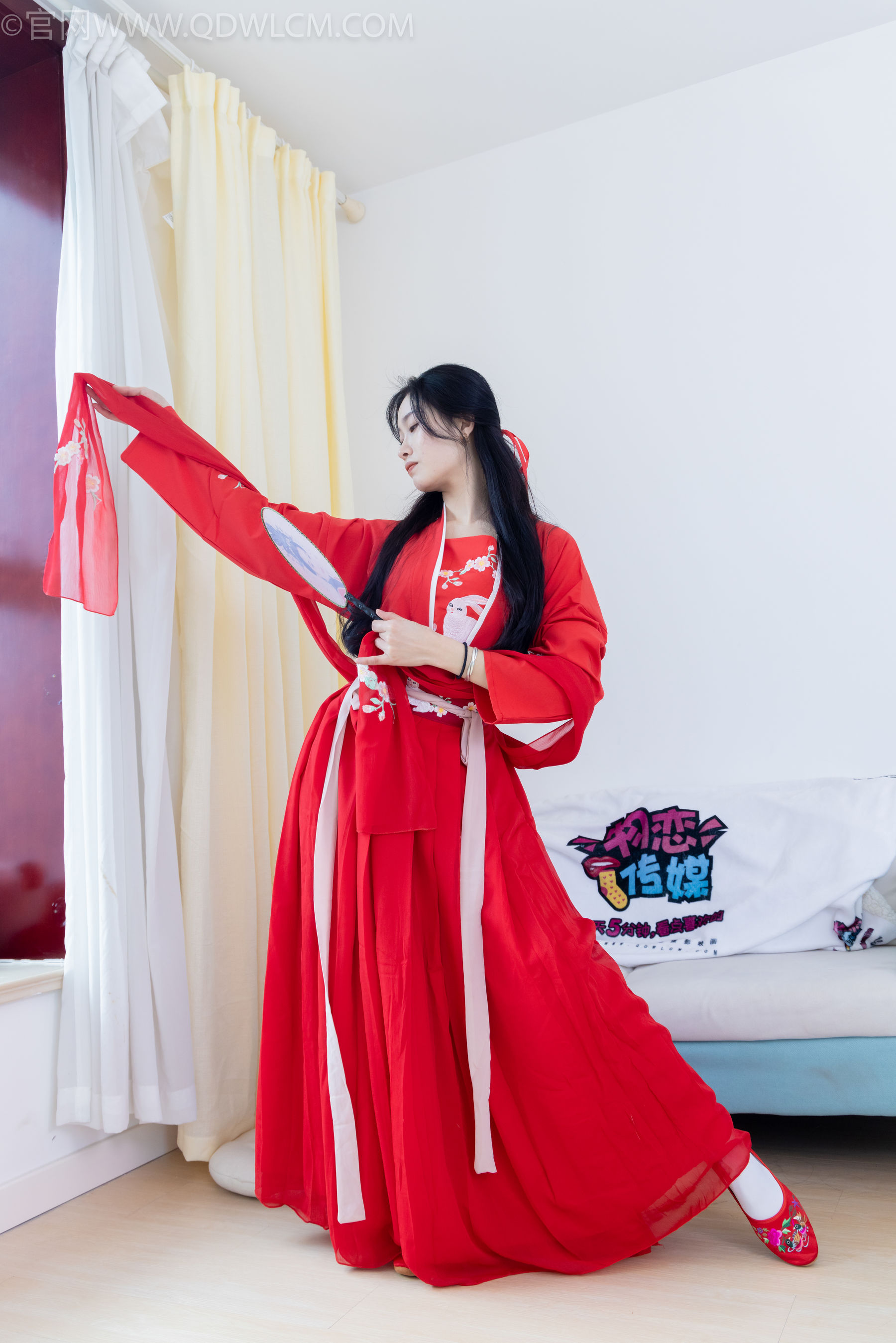 物恋传媒 No.2328 绒绒 - 汉服、布鞋、白棉袜、红色船袜