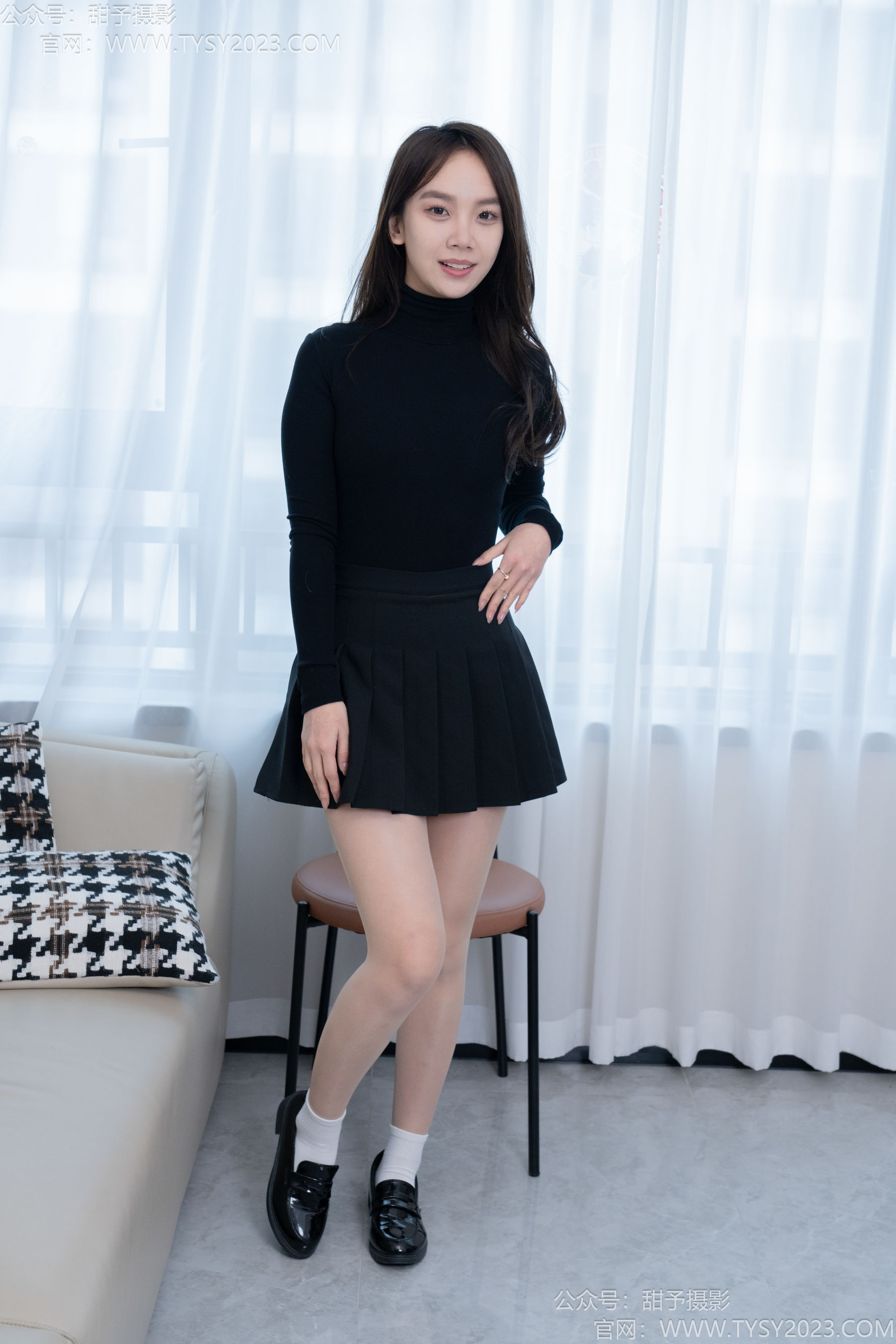 甜予摄影 No.191 贝壳 - 皮鞋、白棉袜、薄肉丝