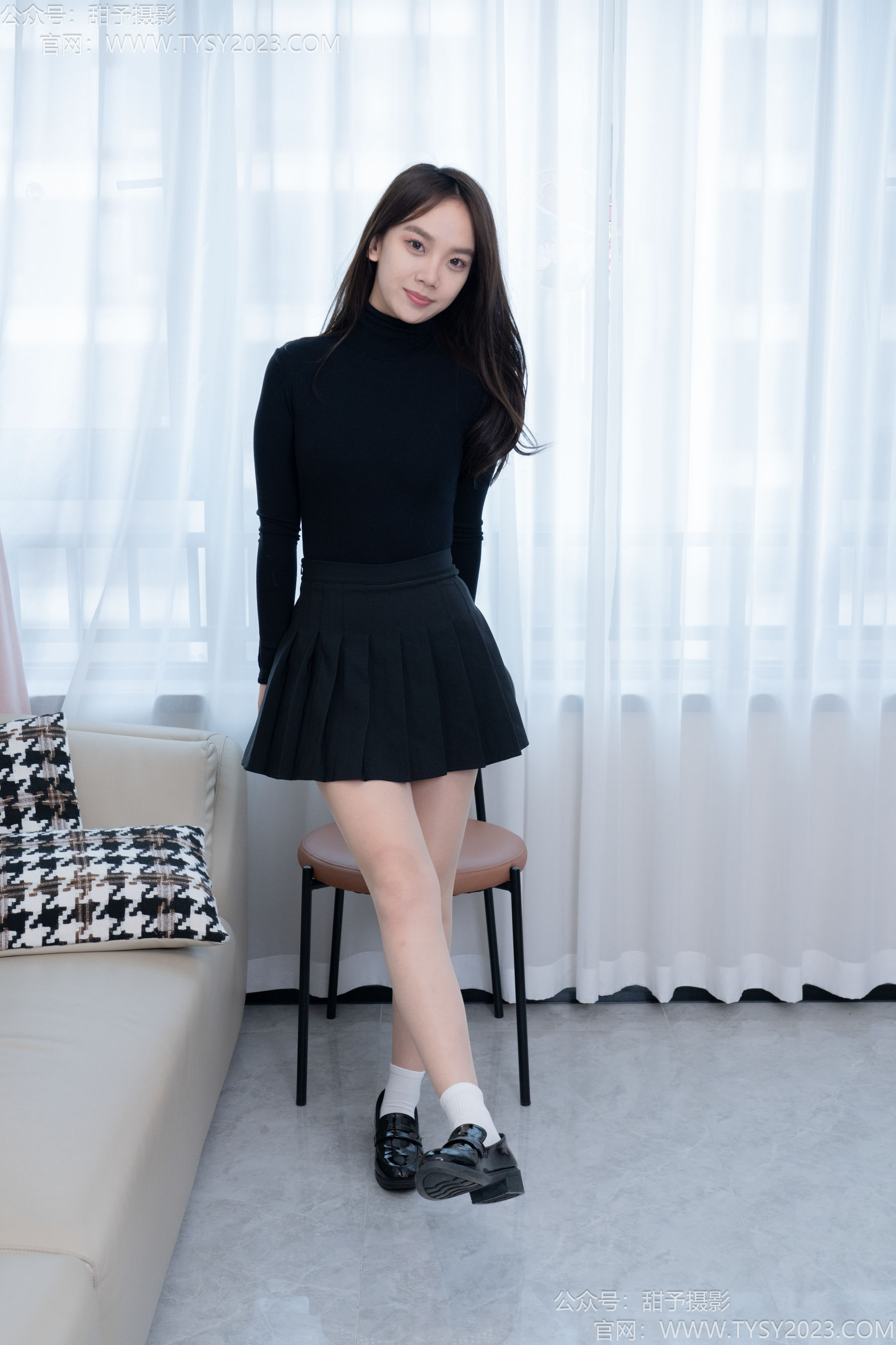 甜予摄影 No.191 贝壳 - 皮鞋、白棉袜、薄肉丝