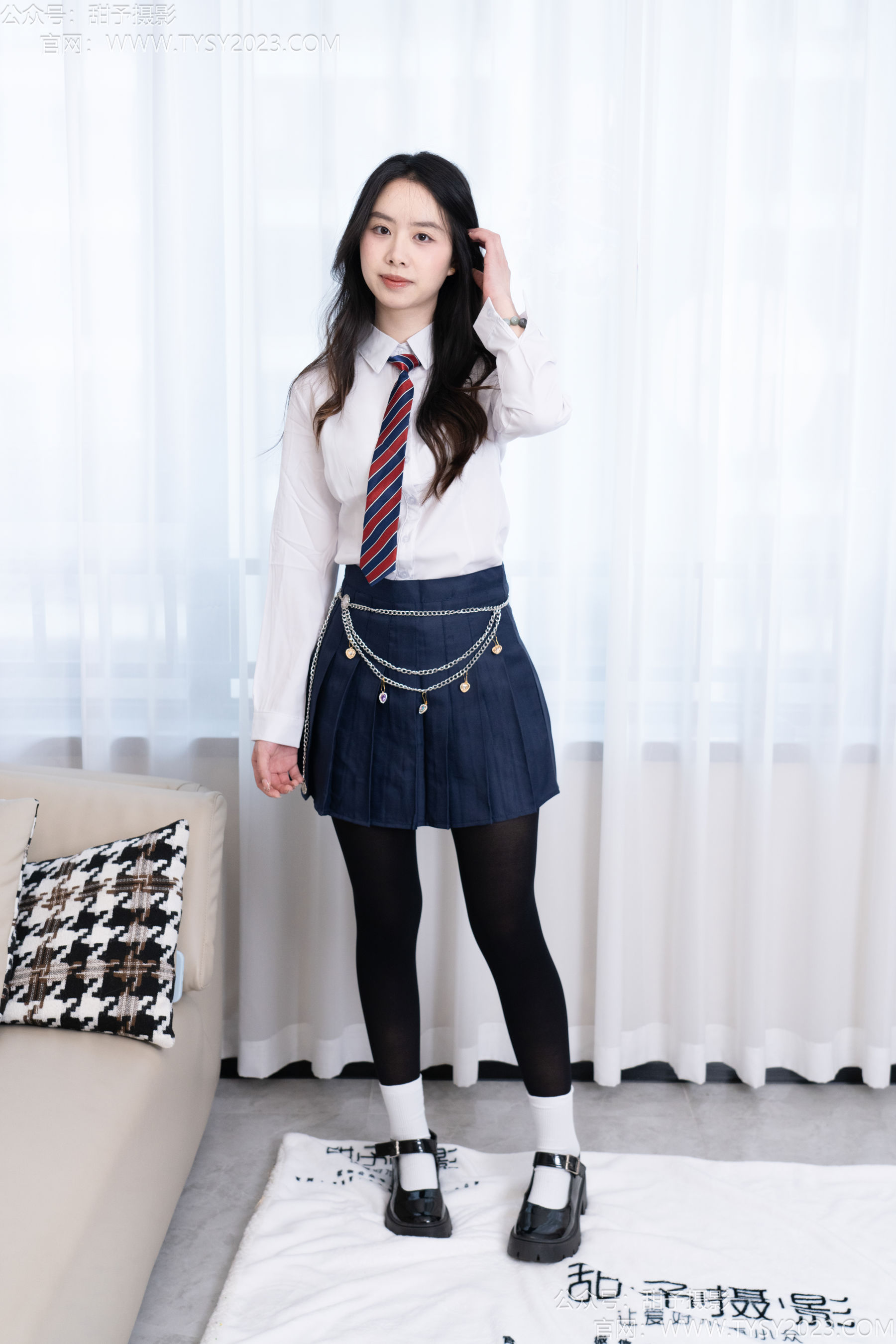 甜予摄影 No.196 知知 -皮鞋、高跟鞋、白棉袜、小腿袜、肉丝、黑丝