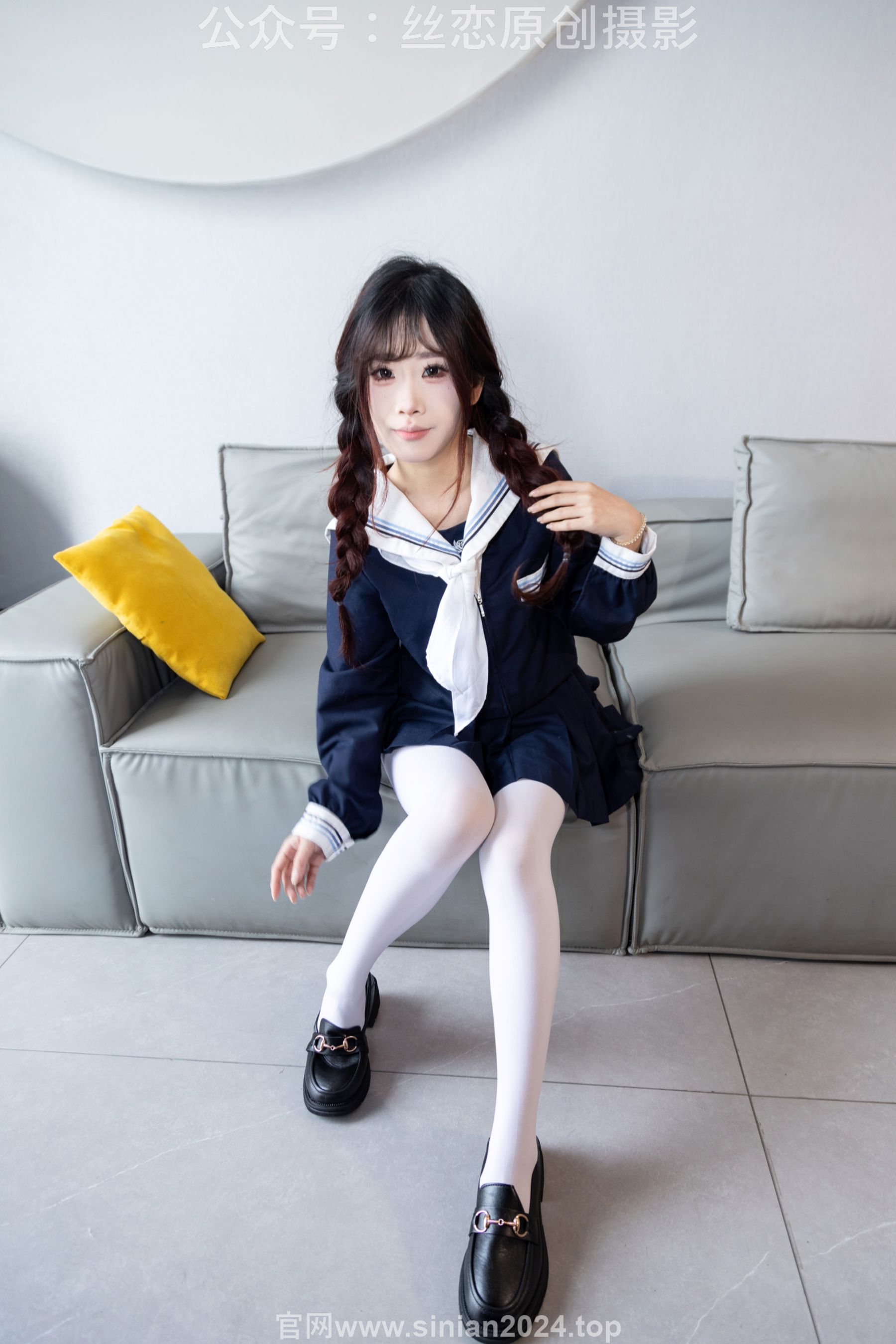 丝恋摄影 No.001 小梦 - 乐福鞋 厚白丝