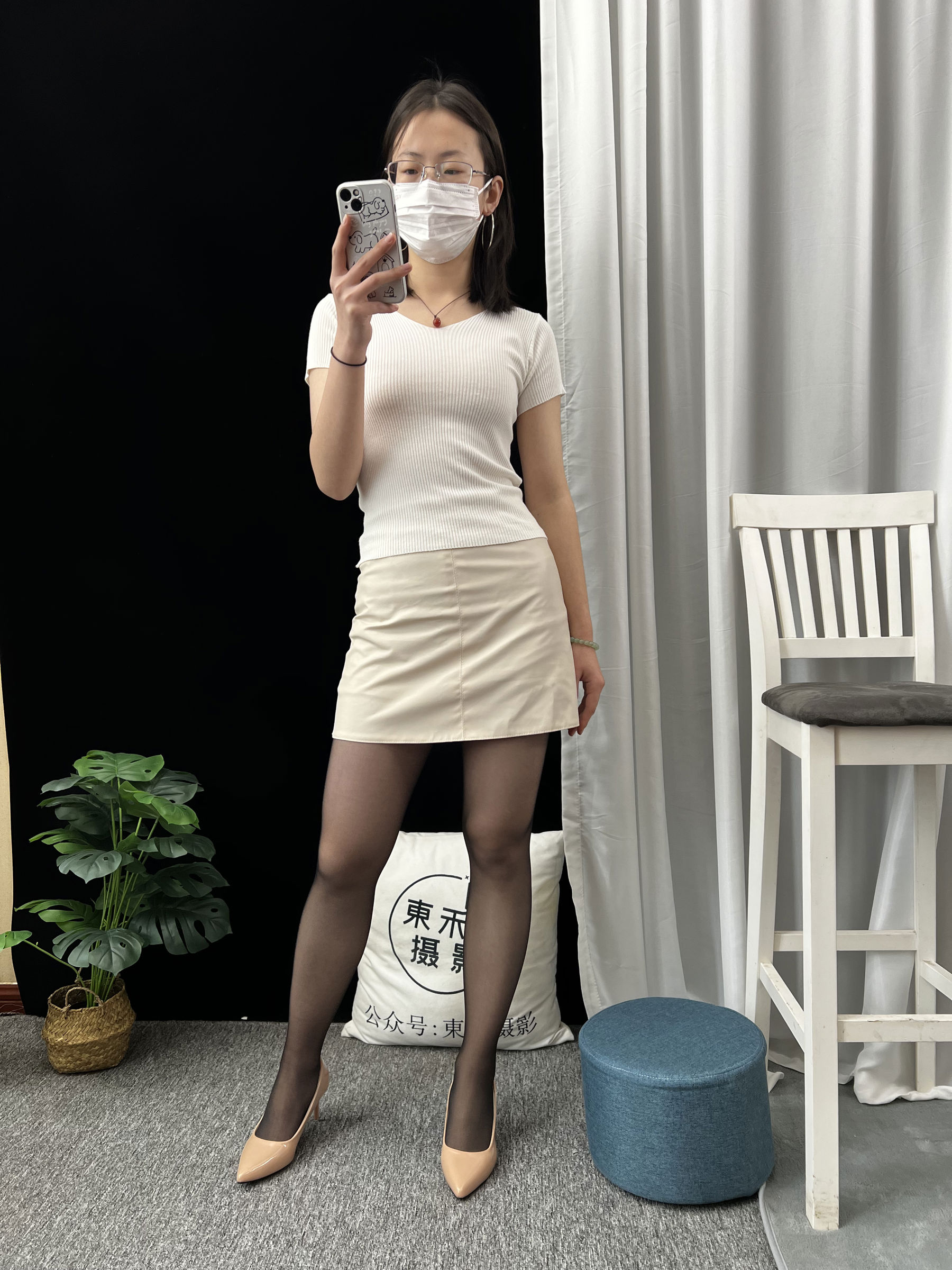 三禾摄影 No.014 皮裙 高跟