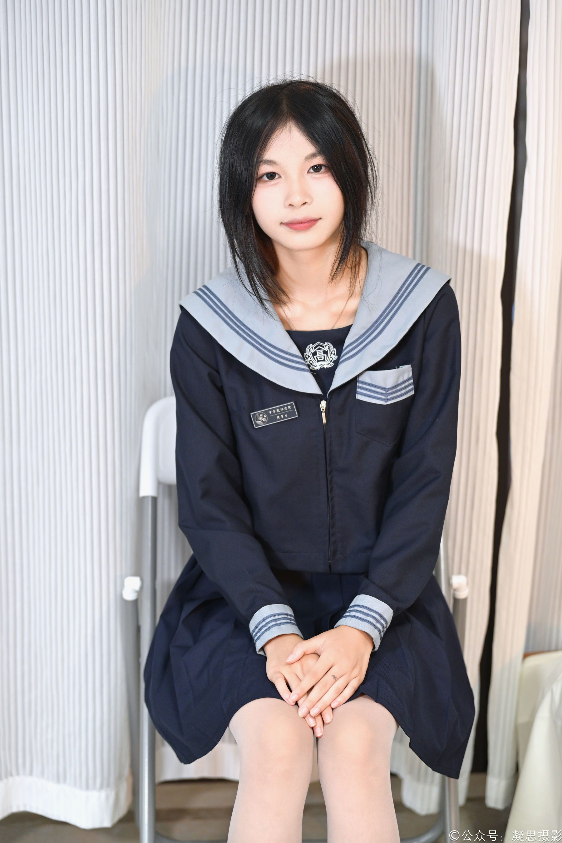 凝思摄影 No.043 沅沅 - JK制服、连裤白丝、小皮鞋