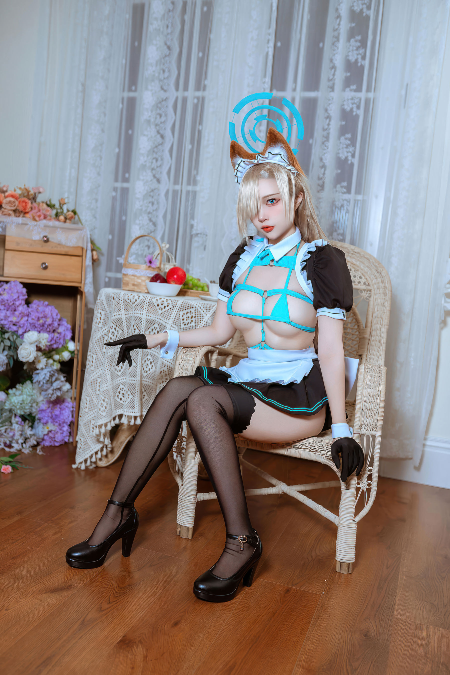 人气Coser 二佐Nisa - 蔚蓝档案 一之 濑明日奈 猫耳女仆