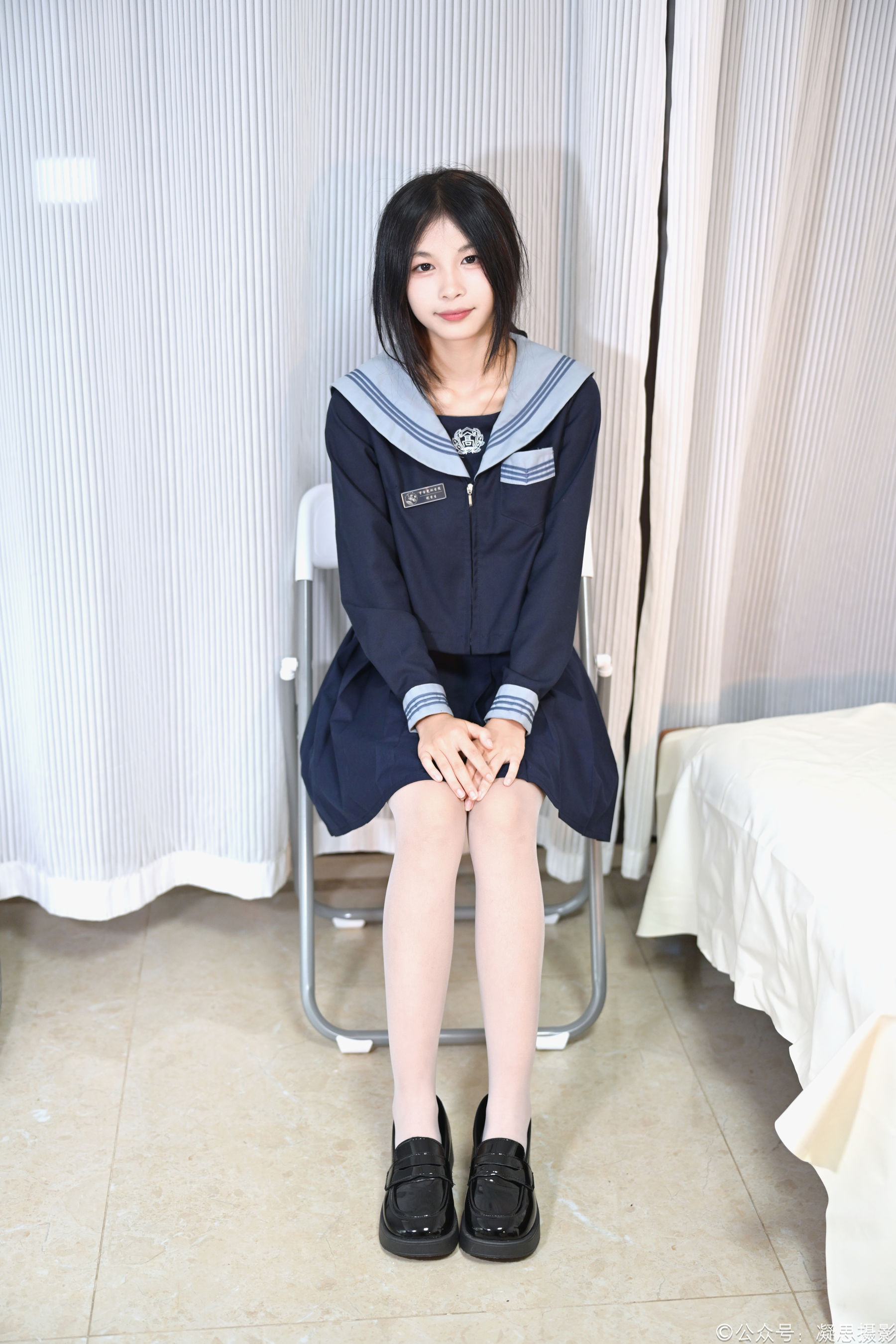 凝思摄影 No.043 沅沅 - JK制服、连裤白丝、小皮鞋