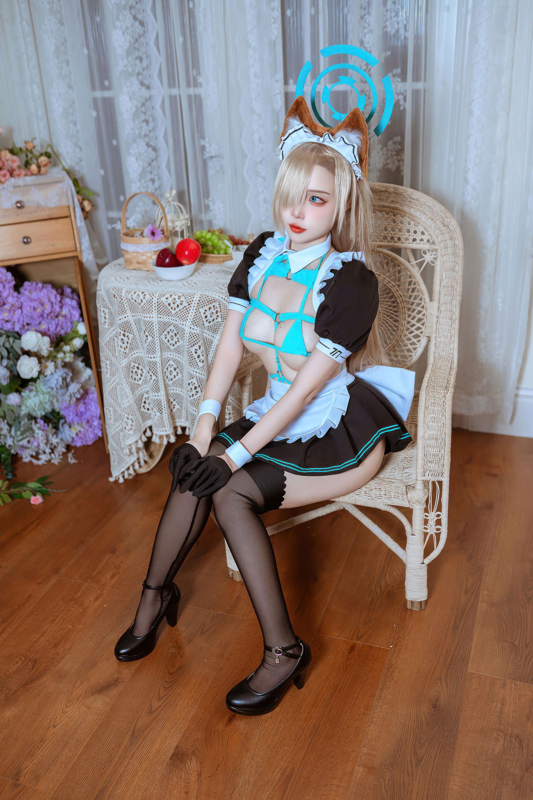 人气Coser 二佐Nisa - 蔚蓝档案 一之 濑明日奈 猫耳女仆