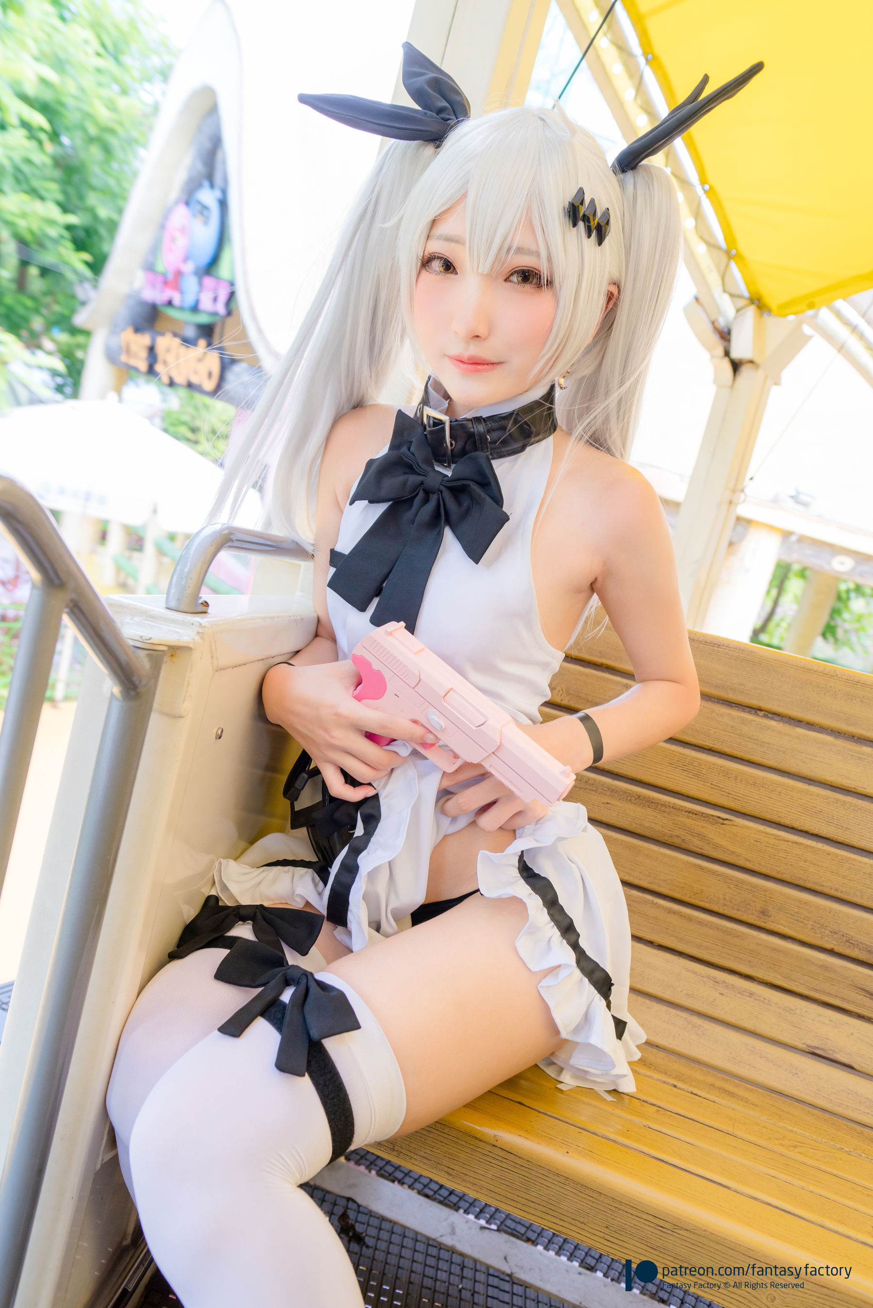 [Cosplay写真] 小丁 《Fantasy Factory》 - 2019.11 黑白 薄纱 网袜