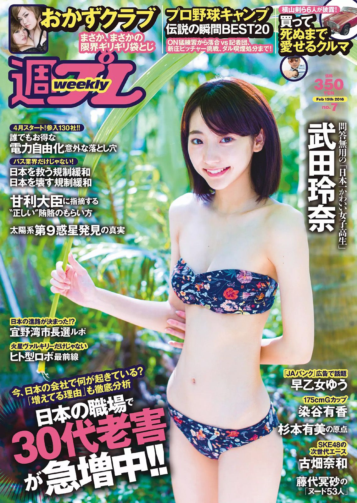 武田玲奈 おかずクラブ 杉本有美 早乙女ゆう 染谷有香 古畑奈和 加藤凪海 [Weekly Playboy] 2016年No.07 写真杂志