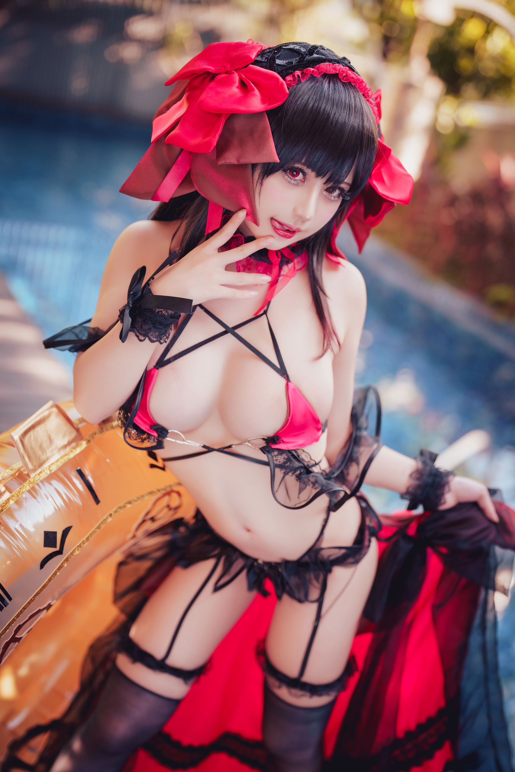 [网红COSER写真] 沖田凜花Rinka - Kurumi Tokisaki Swimsuit