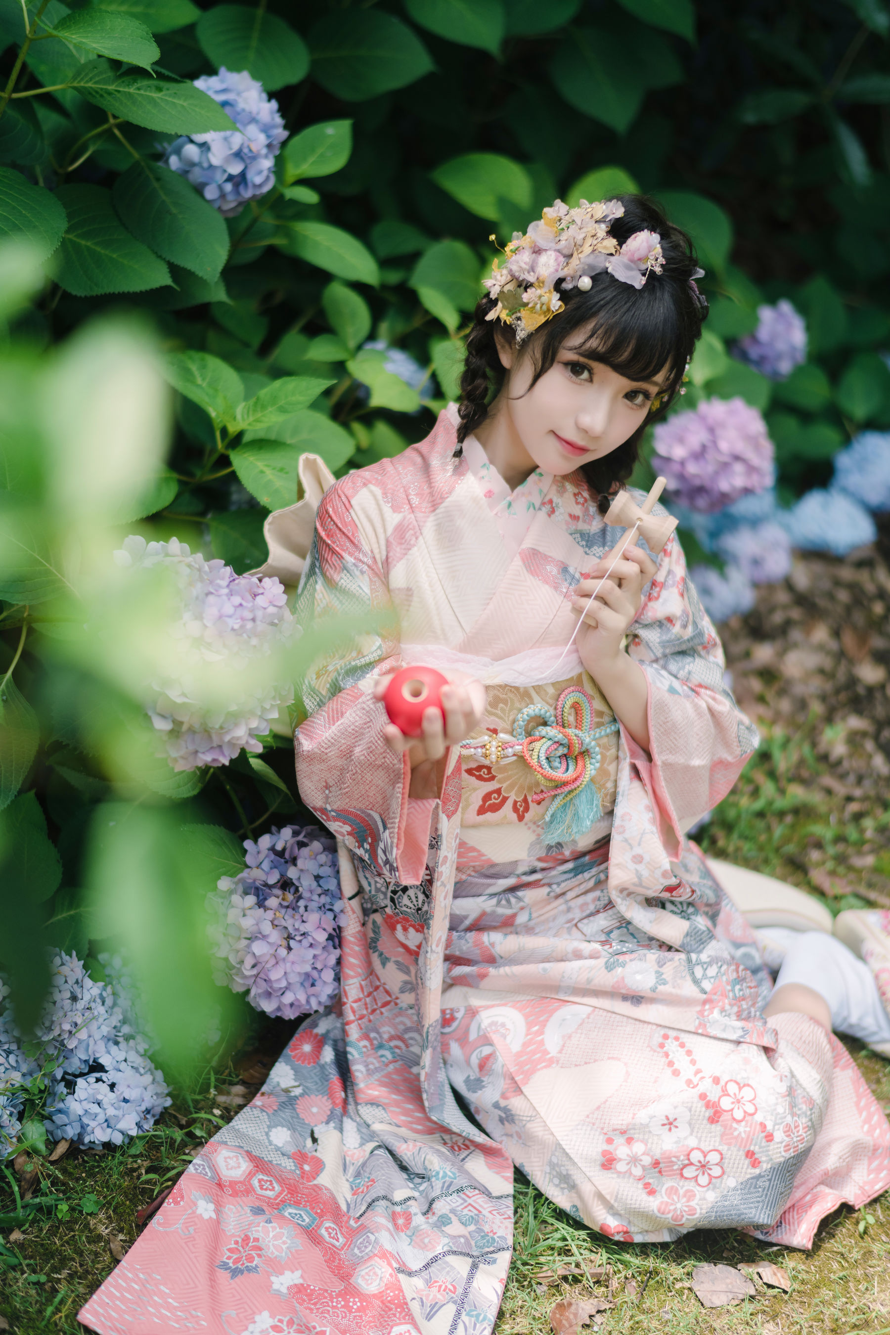 [福利COS] 花柒Hana - 绣球花和服